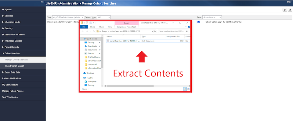 Extracting the Exported Cohort File’s XML Contents