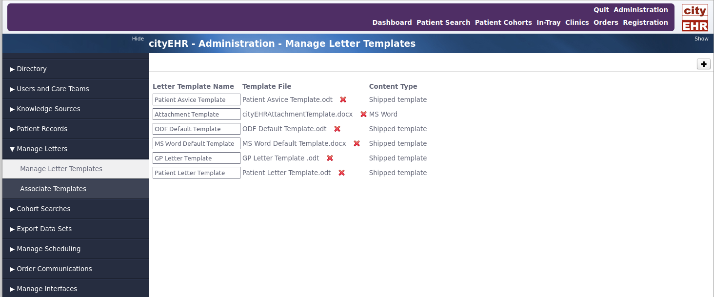 Letter templates