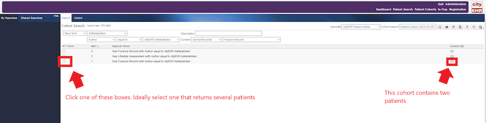 Clicking on Empty Box of New Patient List