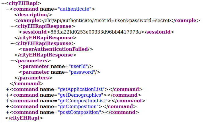 API command parameters