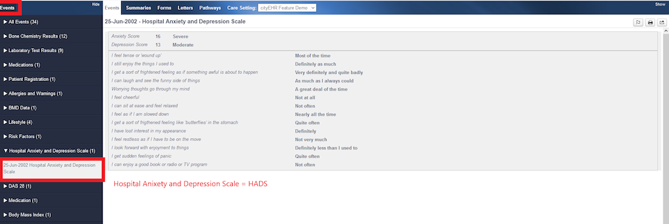 Selecting a Historical Hospital Anxiety and Depression Scale Form for Annotations