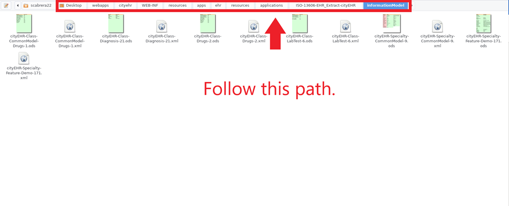 Folder path of information models