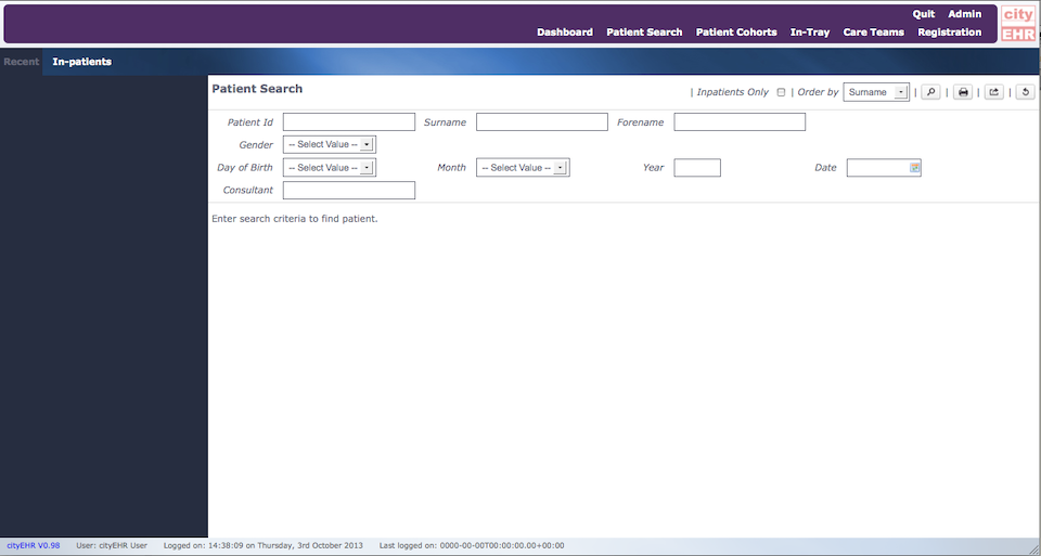 Patient Search Form